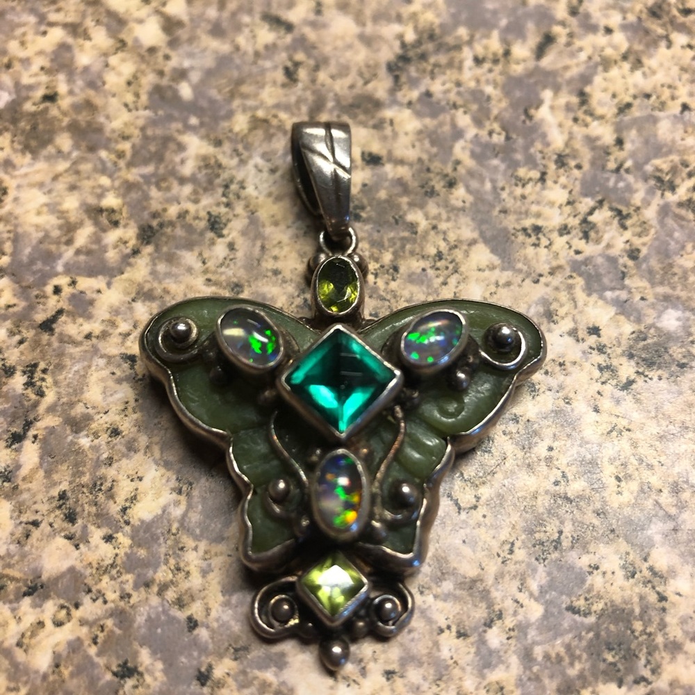 Shankari Green Butterfly Pendant